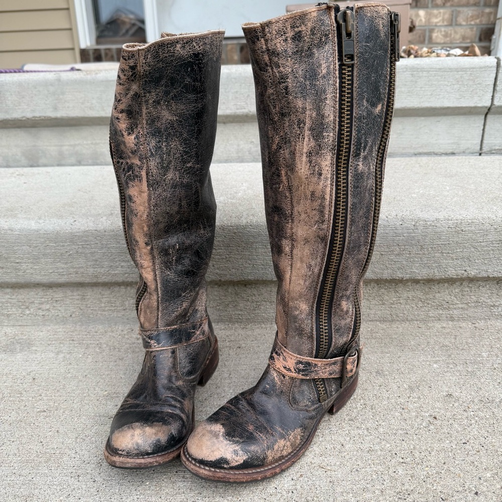 BED|STU Rustic Brown Leather Boots US7.5